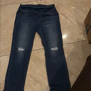 Rock & Republic Blue Skinny Jeans with Distressed Details